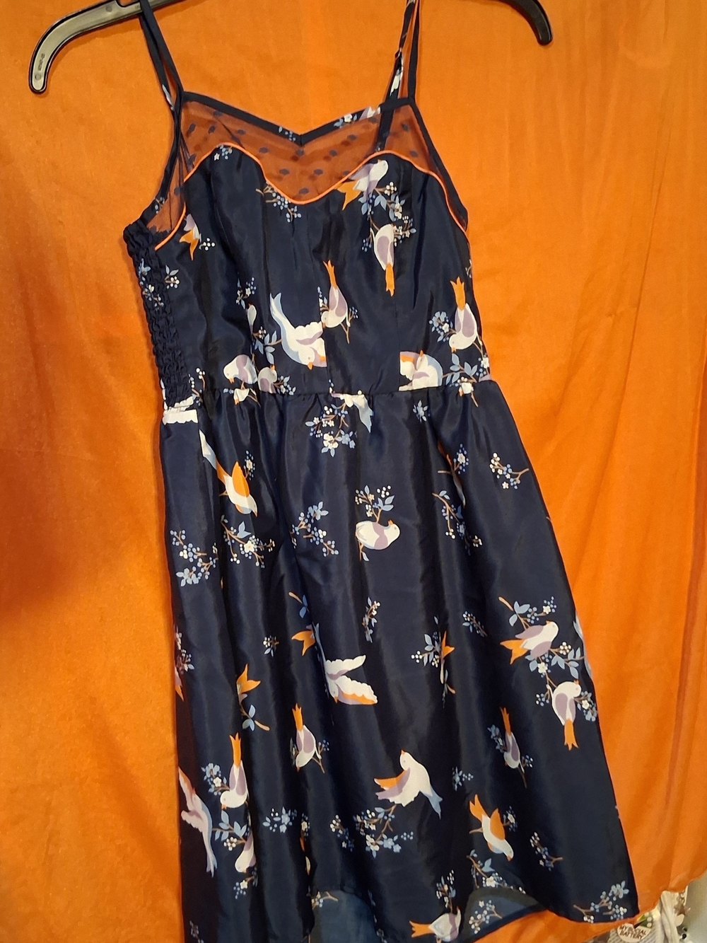 Navy Floral Bird Print Sundress